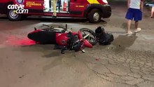 Motociclista fica ferido em acidente com carro no bairro Parque Verde, em Cascavel