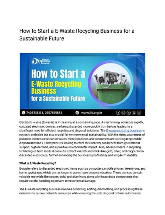 How to Start a E-Waste Recycling Business for a Sustainable Future