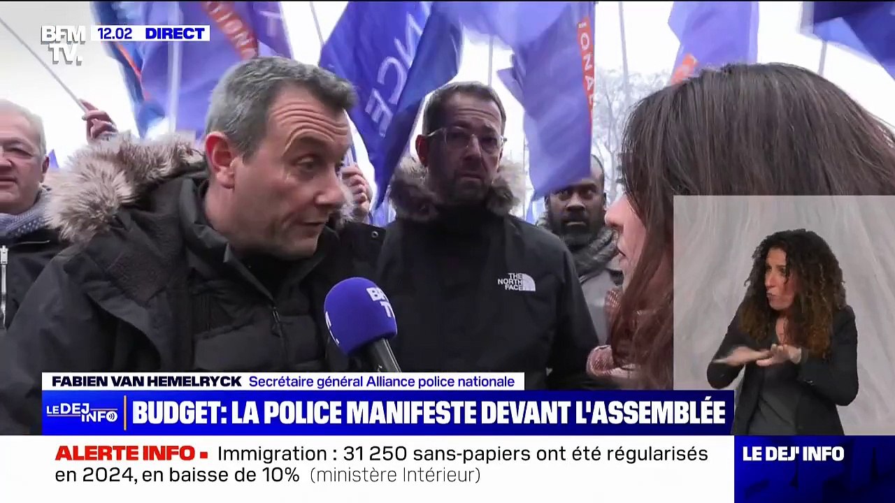 "Notre principale revendication est l'augmentation du budget 2025": Des policiers manifestent devant l'Assemblée à l'appel du syndicat Alliance police nationale