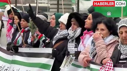 Berlin'de Filistin destekçileri Trump'ın açıkladığı 'planı' protesto etti