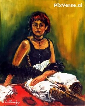 Portrait Carol à la Lautrec de Louis RUNEMBERG artiste peintre