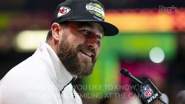 Travis Kelce Gets Coy When Asked If He Will Propose to Taylor Swift During Super Bowl Halftime