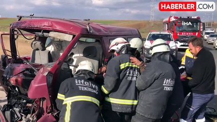 Tekirdağ'da Kaza: Sürücü İtfaiye Tarafından Kurtarıldı