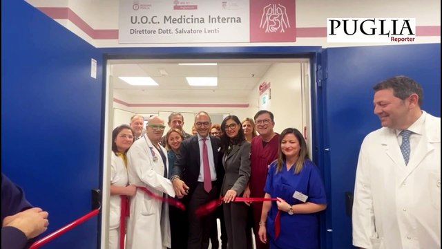 Sanità Puglia, inaugurato il reparto di Medicina Interna dell’ospedale Bonomo di Andria
