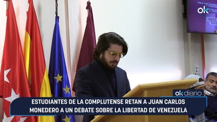 Estudiantes de la Complutense retan a Juan Carlos Monedero a un debate sobre la libertad de Venezuela