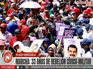 Pueblo venezolano se concentra en Plaza Venezuela en conmemoración a los 33 años del 4-F