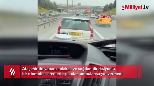 Tepki çeken görüntü! Ambulansa yol vermedi, 'Yol vermiyorum' diye bağırdı