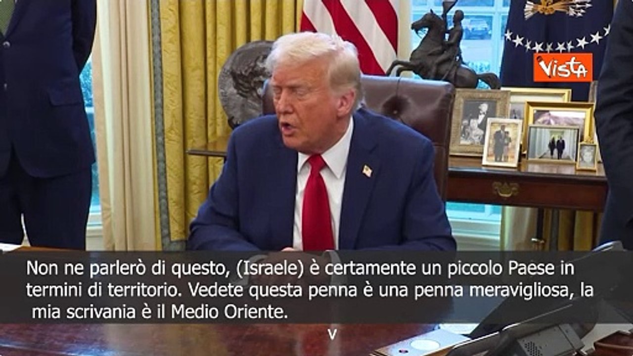Trump: Annessione Cisgiordania a Israele? Non parlo, ma Israele ha un territorio piccolo SOTTOTITOLI