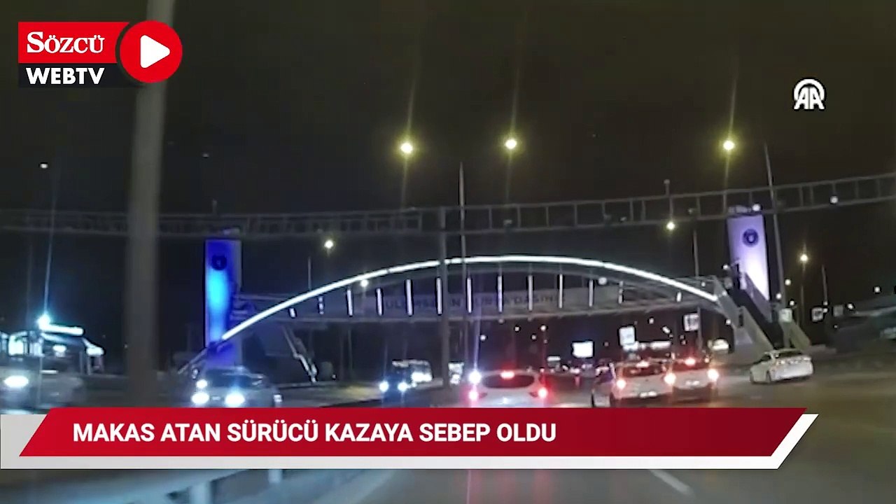 Bursa'da makas atan sürücünün neden olduğu kaza kamerada