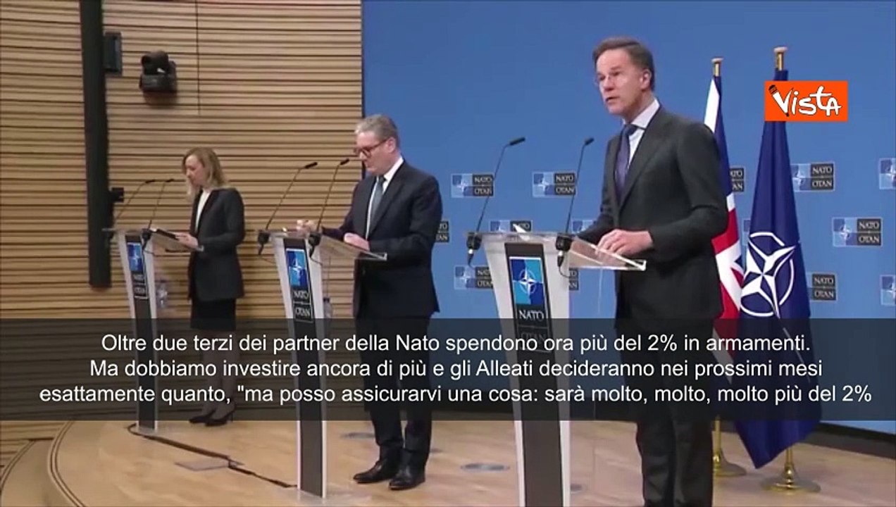 Rutte: "La spesa Nato per la difesa sar? ben oltre il 2%"