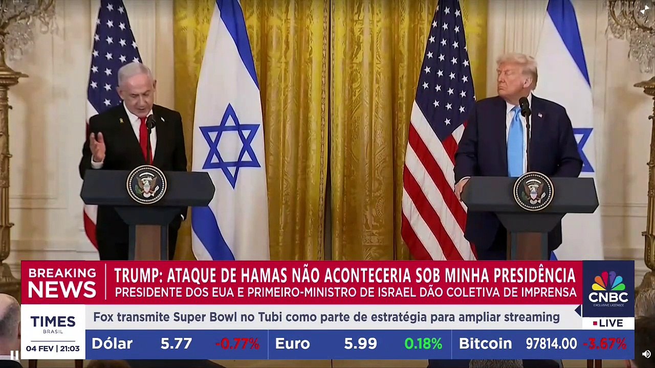 Trump recebe primeiro-ministro de Israel na Casa Branca e ambos respondem perguntas em coletiva