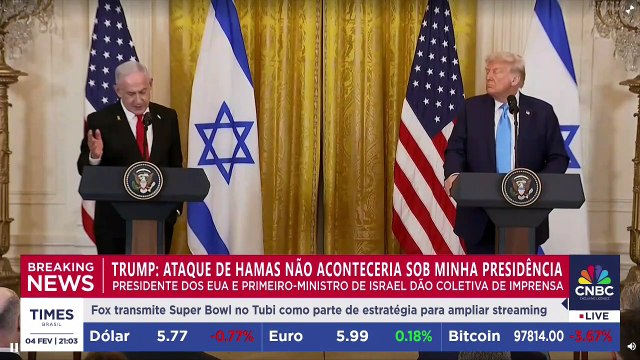 Trump recebe primeiro-ministro de Israel na Casa Branca e ambos respondem perguntas em coletiva