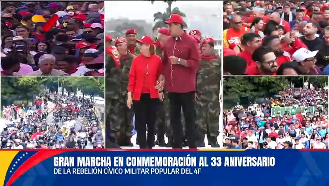 Jefe de Estado recibe gran marcha en conmemoración al 33º aniversario de la rebelión popular del 4F