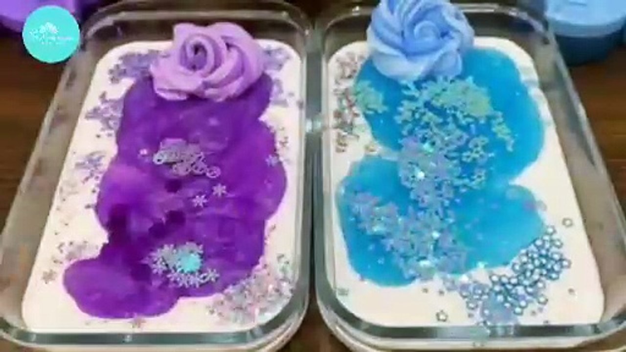 Purple vs Aqua! 💜💧Slime Mixing.