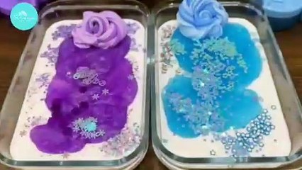 Purple vs Aqua! 💜💧Slime Mixing.