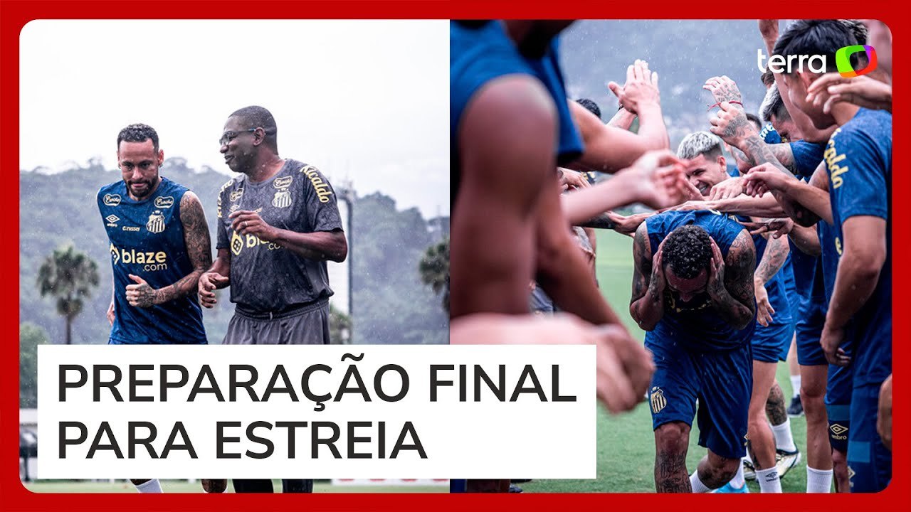 Neymar passa por ‘corredor polonês’ e dá show em pênaltis antes da estreia pelo Santos