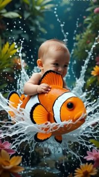 Baby Enjoying under the water #fish #baby #viral #fyp #trending #foryou