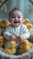 Duckling playing with adorable baby #duckling #adorable #baby #viral #fyp #trending #foryou #everyone #highlights #viralvideo #us #uk #virlausvideo #Trending