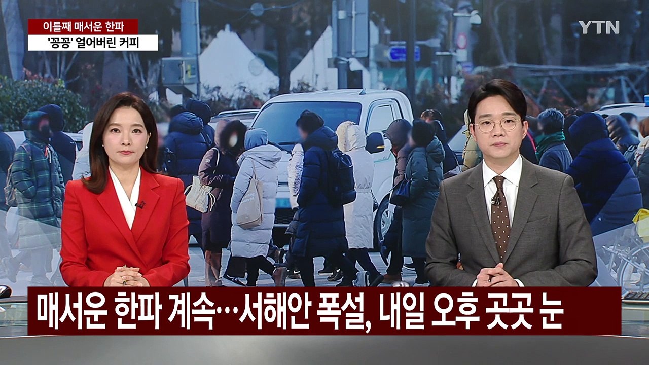 [날씨] 매서운 한파 계속...서해안 폭설, 내일 오후 곳곳 눈 / YTN