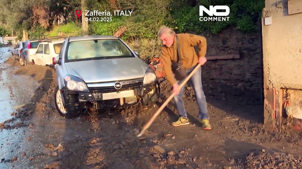Northern Sicily covered in mud after floods