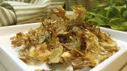 Chips de alcachofa, aperitivo casero crujiente y buenísimo