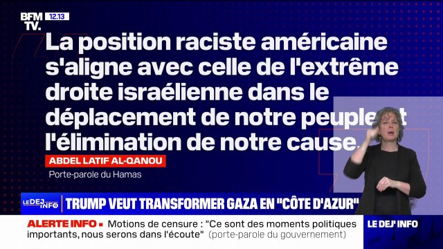 Contrôle américain de Gaza: le Hamas dénonce la position raciste de Donald Trump