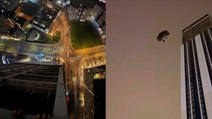 Base jumper parachutes off 500ft Birmingham skyscraper