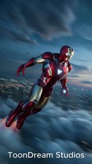 Iron Man Flying Through the City at Night