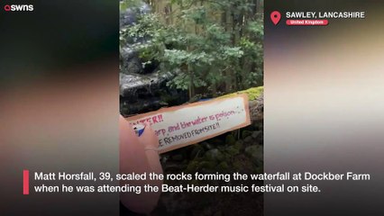 Tourist 'nearly died' when he ignored sign and fell down Lancashire waterfall