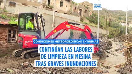 Italia comienza la limpieza en Mesina tras las devastadoras inundaciones en Sicilia