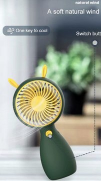 Small Handheld Student Fan Portable Mini Desktop Fan With Usb Charging Outdoors | Mini Cartoon Fan ( Random Color )