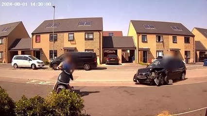 Driver deliberately smashes into scooter rider