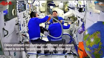 Astronauts Giving Haircuts To One Another Onboard Chinese Space Station