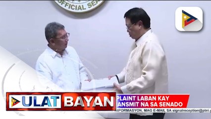 Impeachment complaint laban kay VP Sara Duterte, na-transmit na sa Senado