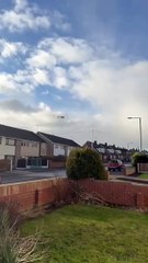 Air ambulance at scene of emergency incident in Doncaster