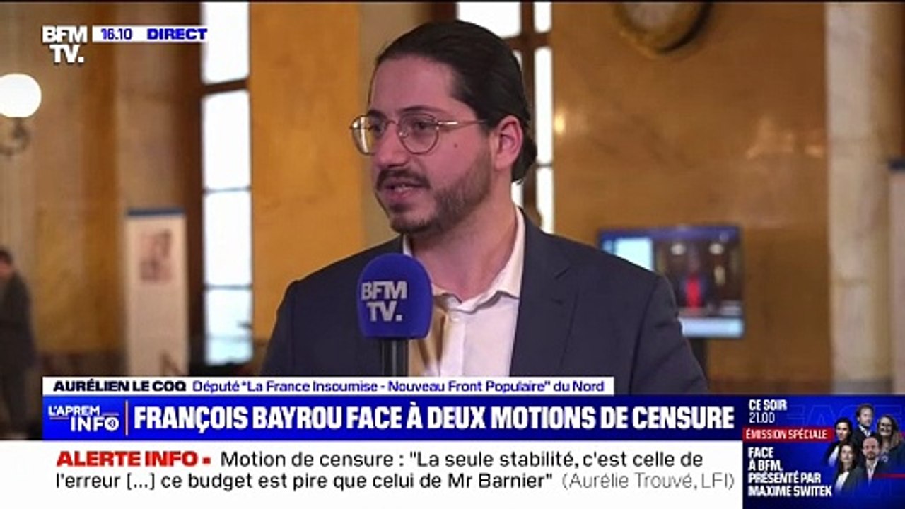 Motions de censure: "Le Rassemblement national et le Parti Socialiste crachent au visage de leurs électeurs", déclare Aurélien Lecoq, député La France Insoumise
