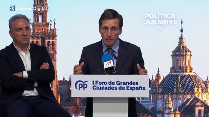 Almeida censura la inestabilidad del Gobierno de Sánchez y el modelo de Montero: "Los ayuntamientos se compran y se venden"