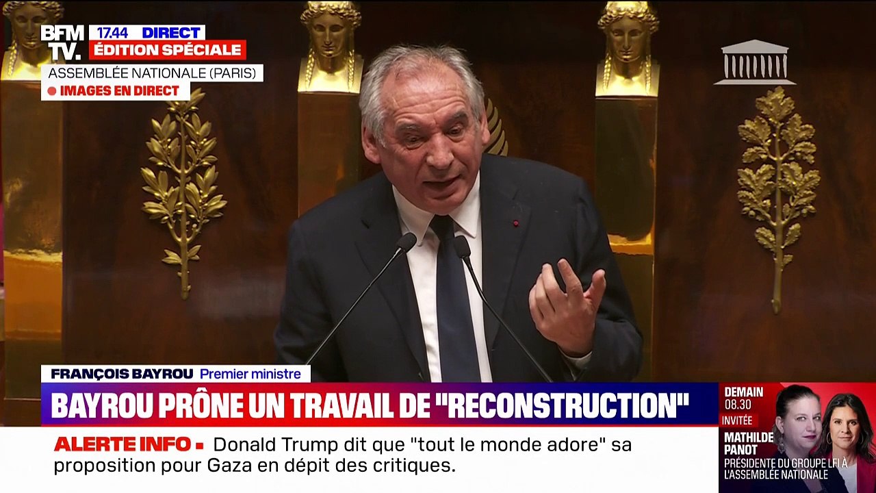 Ukraine, Gaza, Trump… François Bayrou évoque des "tsunamis irrésistibles qui s'avancent" à la tribune de l'Assemblée nationale