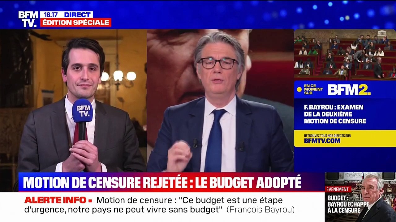 Rejet de la motion de censure: "Ce budget ne sera pas un bon budget, il ne marquera pas une rupture avec la politique macroniste", déclare Gaëtan Dussausaye, député RN