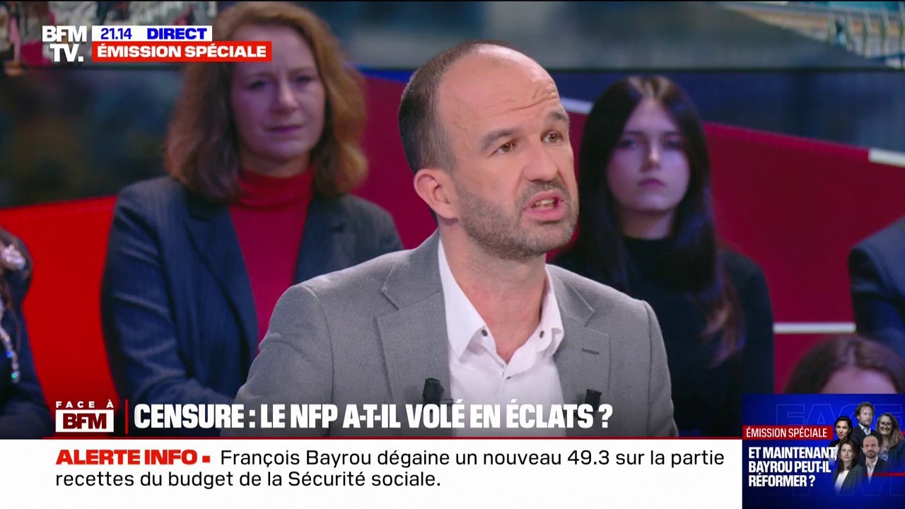 Futures motions de censures: "Si, à l'issu de ces deux  votes, le PS ne fait pas amende honorable, ils auront interrompu définitivement le NFP", déclare Manuel Bompard (LFI)