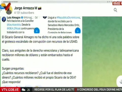 Secretario General del ALBA-TCP denunció vínculos corruptivos de Almagro con la USAID
