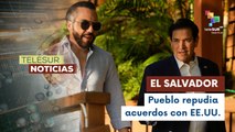 ONG's se manifiestan en rechazo de acuerdos entre EE.UU. y El Salvador