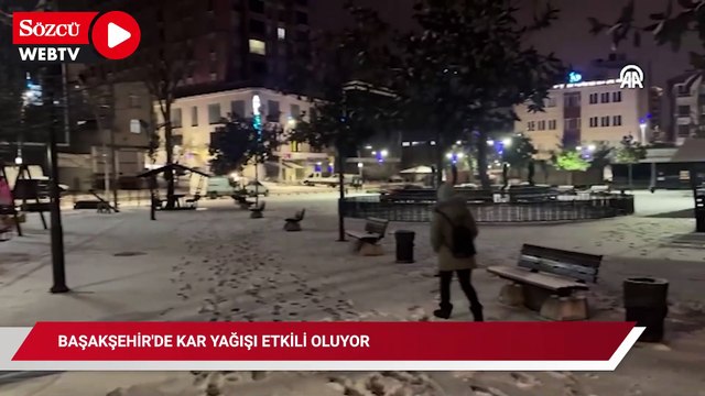 Başakşehir'de kar yağışı etkili oluyor