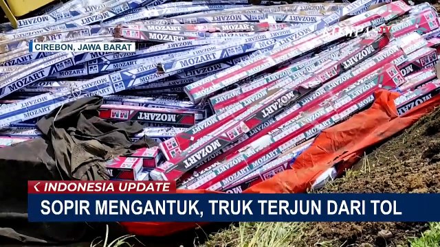 Sopir Mengantuk, Truk Terjun Bebas dari Tol Palimanan-Kanci