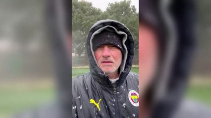 Fenerbahçe yoğun kar altında çalıştı, Jose Mourinho görüntüledi!