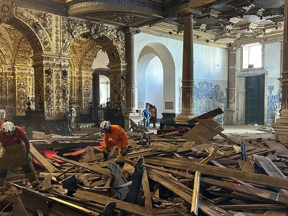 Tourist killed as church roof caves in