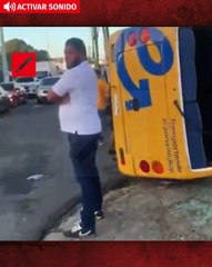 Chofer de guauga del TRAE impacta con otro vehículo en avenida Independencia