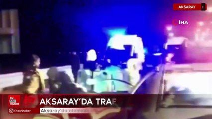 Aksaray'da otomobil kamyonete arkadan çarptı