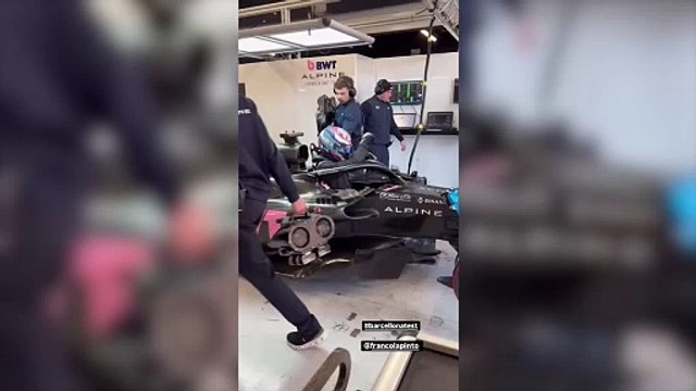 Franco Colapinto haciendo los test con Alpine