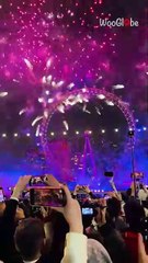 Midnight fireworks paint the London sky with vibrant colors to welcome 2025